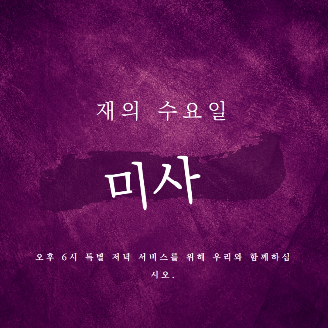재 수요일 미사 purple modern-simple