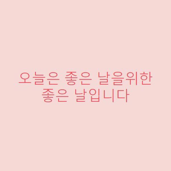 오늘은 좋은 날입니다 pink modern-simple