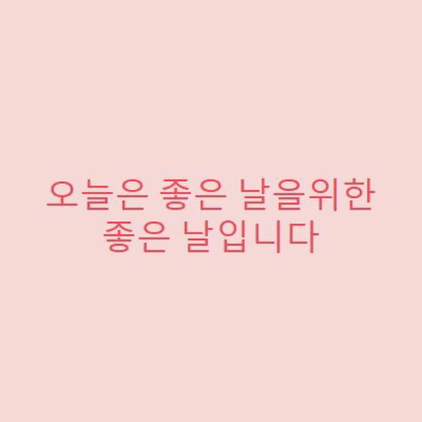 오늘은 좋은 날입니다 pink modern-simple