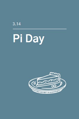 Pi Day blue whimsical-line