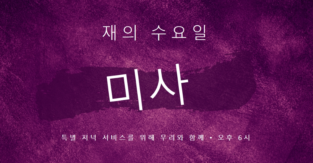 재 수요일 미사 purple modern-simple