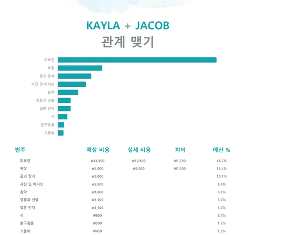수채화 웨딩 예산