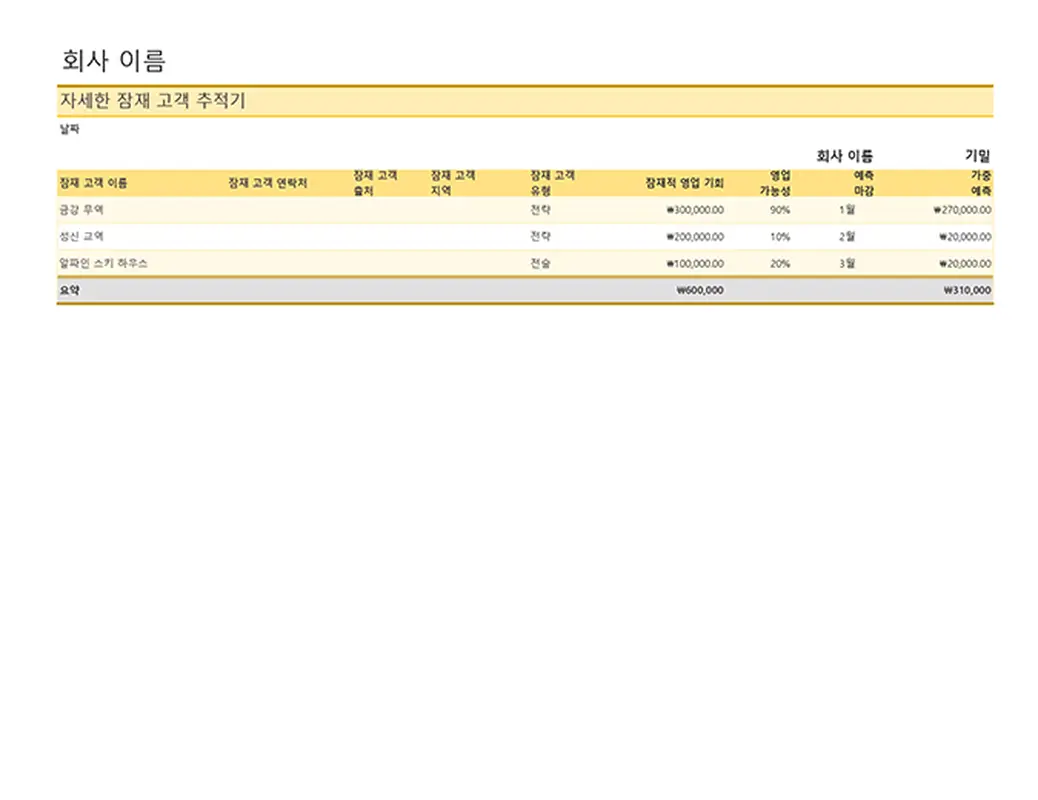 잠재 고객 추적기 modern simple