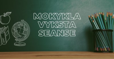 Mokykla vyksta seanse green modern-simple