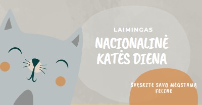 Laimingos nacionalinės kačių dienos gray organic-simple