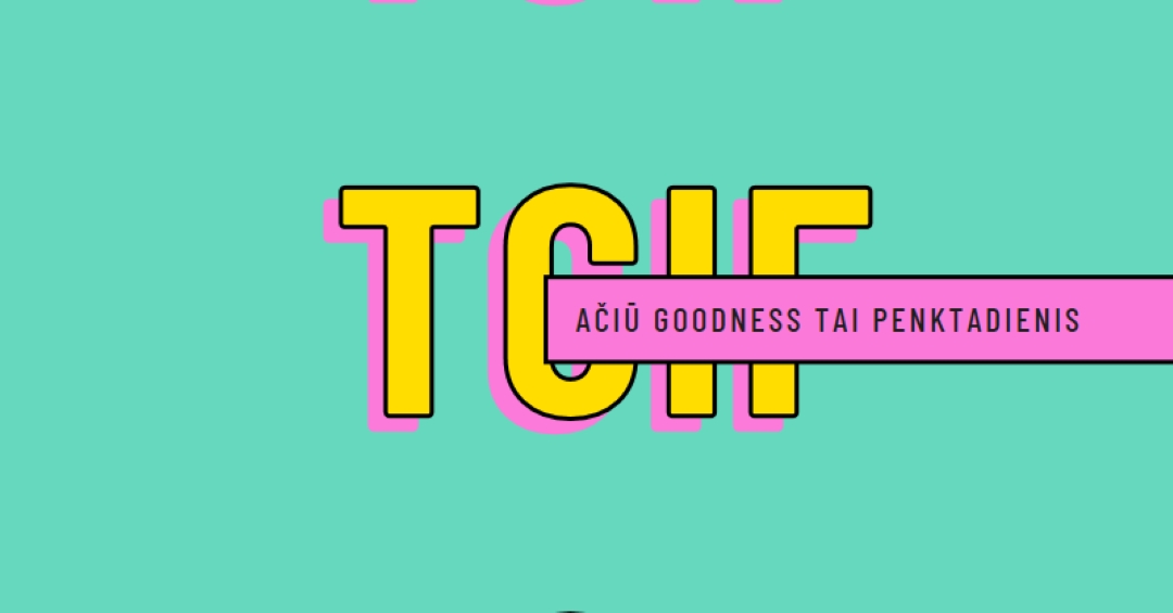 Ačiū goodness tai penktadienis yellow modern-bold