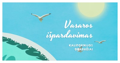 Pranešimas apie vasaros išpardavimo blue vintage-retro