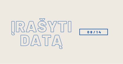 Mėlyna data gray whimsical-line