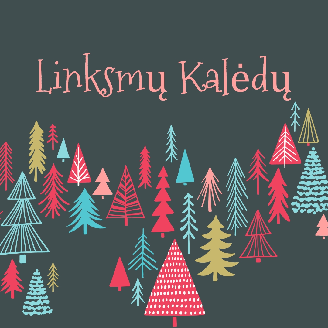 Linksmų Kalėdų green whimsical-line
