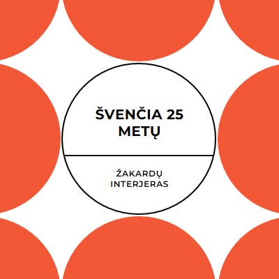 Švenčia 25 metų orange modern-geometric-&-linear