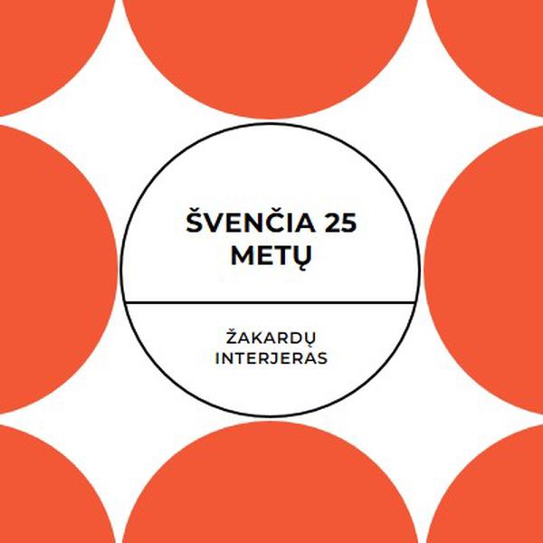 Švenčia 25 metų orange modern-geometric-&-linear