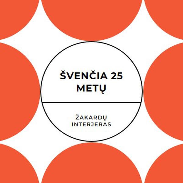 Švenčia 25 metų orange modern-geometric-&-linear