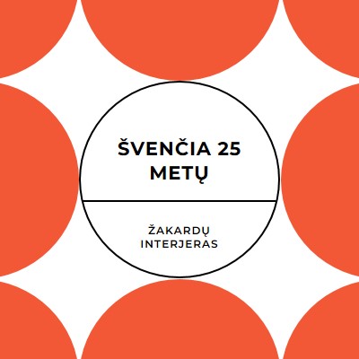 Švenčia 25 metų orange modern-geometric-&-linear