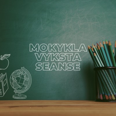 Mokykla vyksta seanse green modern-simple