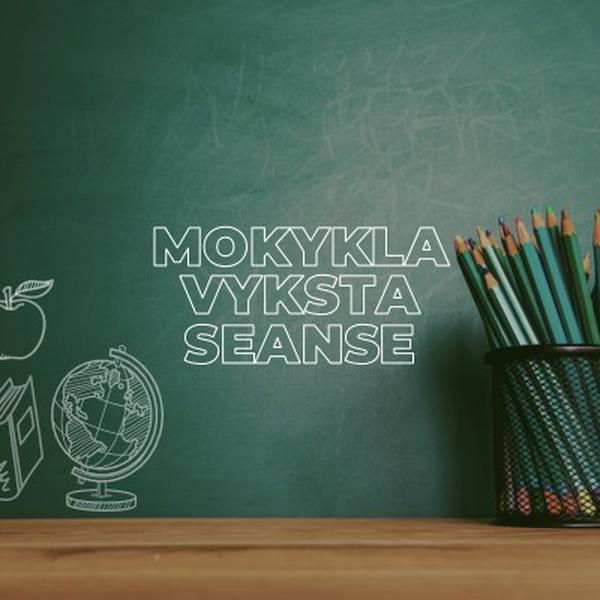 Mokykla vyksta seanse green modern-simple