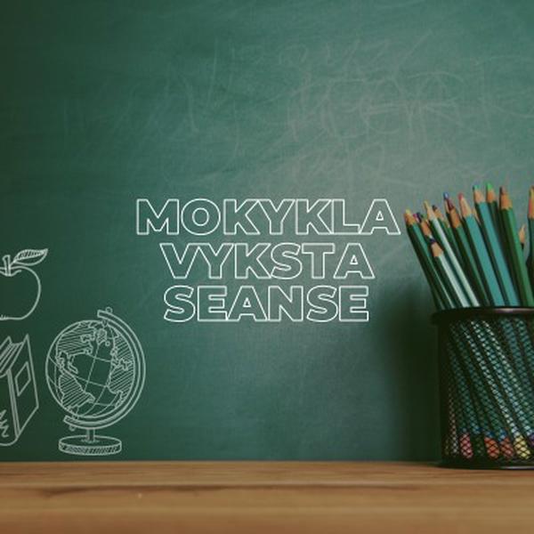 Mokykla vyksta seanse green modern-simple