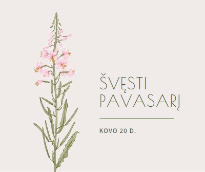 Švęsti pavasarį white vintage-botanical