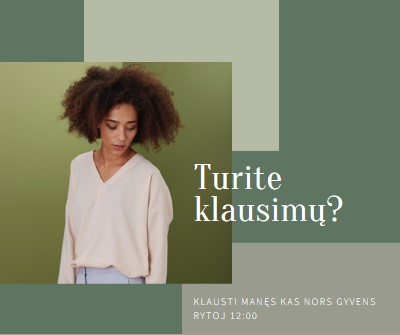 Turite klausimų? green modern-simple