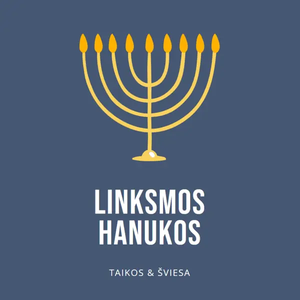 Chanuka Sameachas blue modern-simple