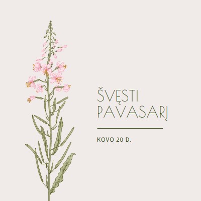 Švęsti pavasarį white vintage-botanical