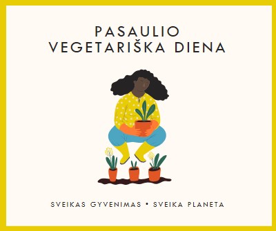 It's World Vegetariška diena white modern-simple