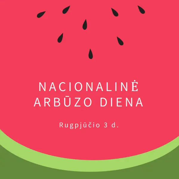 Nacionalinė arbūzo diena pink modern-simple