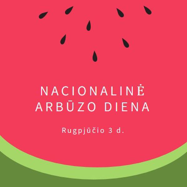 Nacionalinė arbūzo diena pink modern-simple