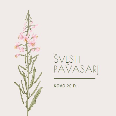 Švęsti pavasarį white vintage-botanical