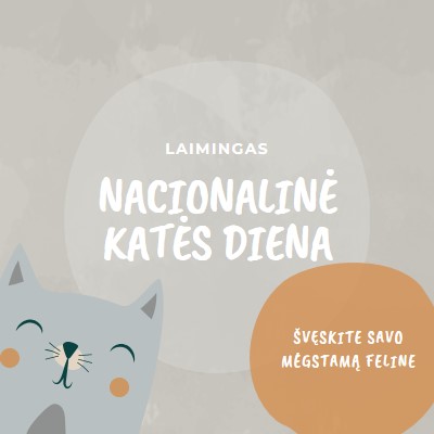 Laimingos nacionalinės kačių dienos gray organic-simple