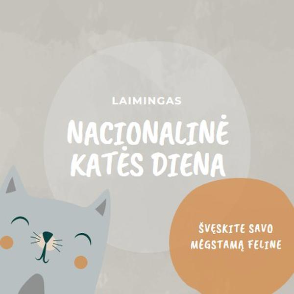 Laimingos nacionalinės kačių dienos gray organic-simple