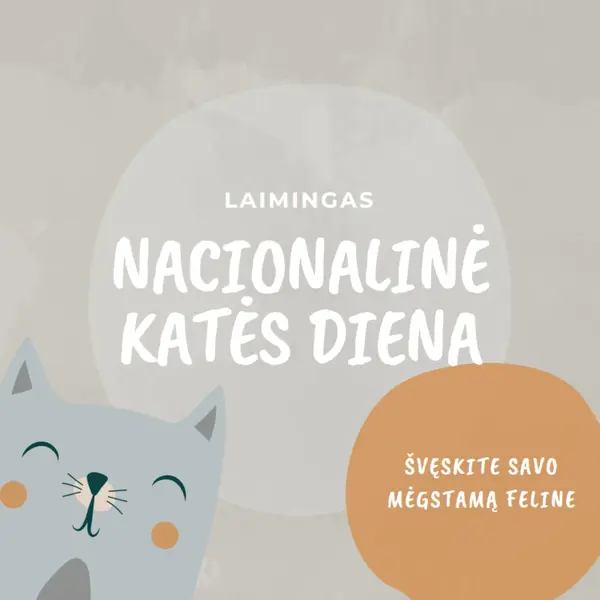 Laimingos nacionalinės kačių dienos gray organic-simple