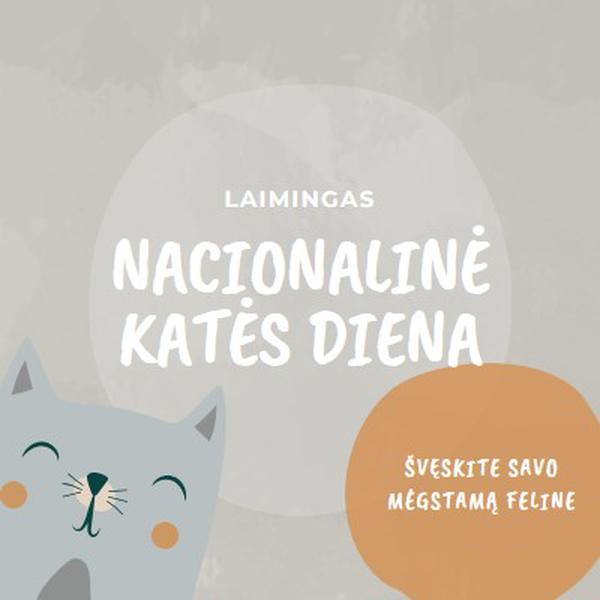 Laimingos nacionalinės kačių dienos gray organic-simple