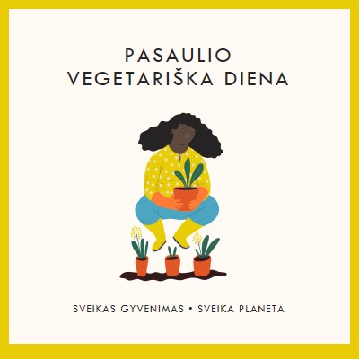 It's World Vegetariška diena white modern-simple