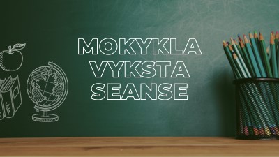 Mokykla vyksta seanse green modern-simple