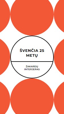 Švenčia 25 metų orange modern-geometric-&-linear