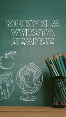 Mokykla vyksta seanse green modern-simple