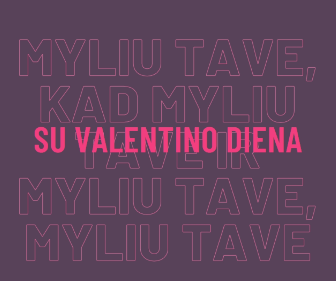 Myliu tave, Valentinai purple modern-bold