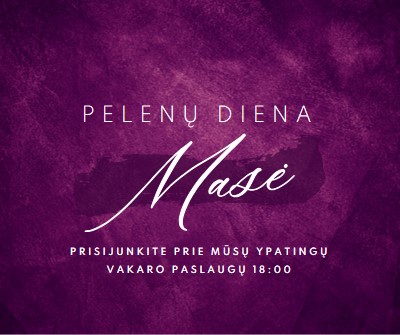 Pelenų masė trečiadienį purple modern-simple