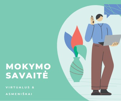 Mokymo savaitė green modern-color-block