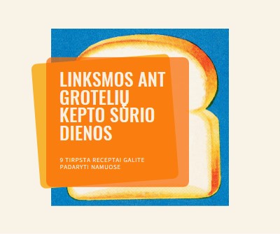 Linksmos ant grotelių kepto sūrio dienos orange modern-bold