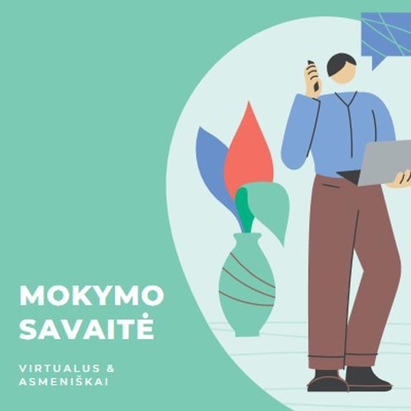 Mokymo savaitė green modern-color-block