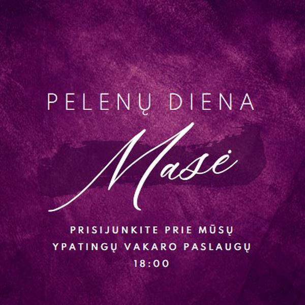 Pelenų masė trečiadienį purple modern-simple