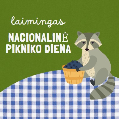 Laimingos nacionalinės pikniko dienos green whimsical-color-block