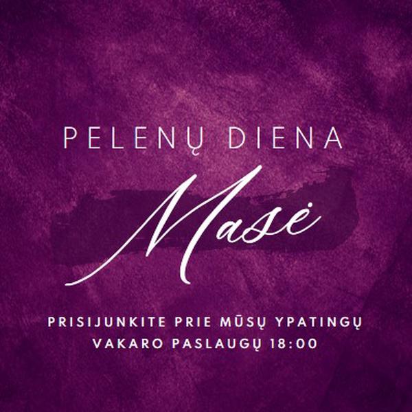 Pelenų masė trečiadienį purple modern-simple