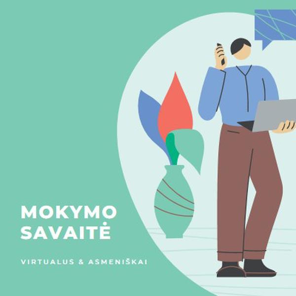 Mokymo savaitė green modern-color-block