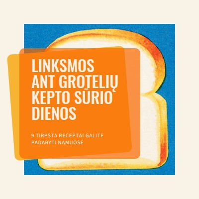 Linksmos ant grotelių kepto sūrio dienos orange modern-bold