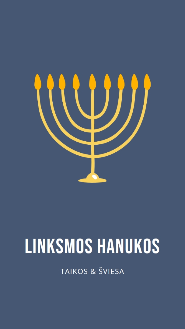 Chanuka Sameachas blue modern-simple