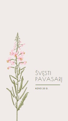 Švęsti pavasarį white vintage-botanical