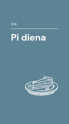 Pi diena blue whimsical-line