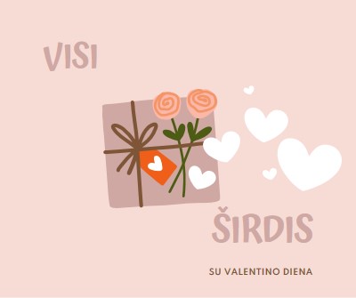 Visos širdys pink whimsical-color-block